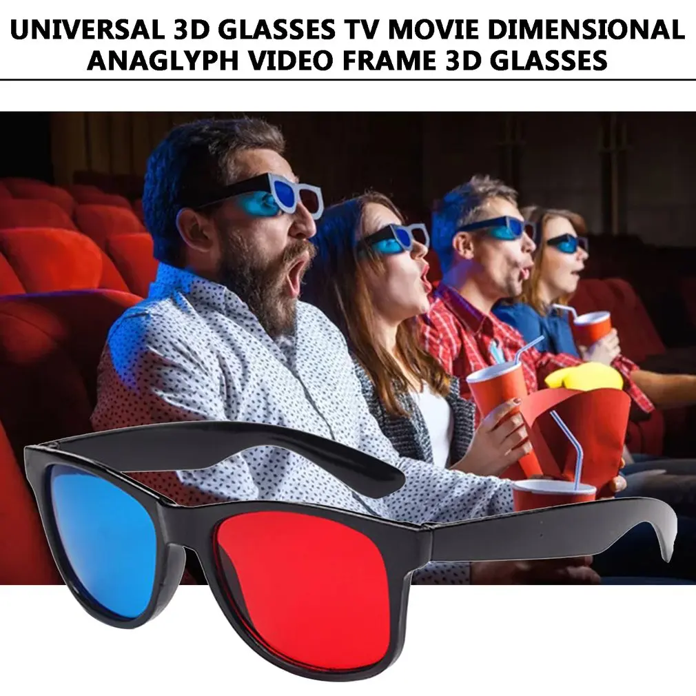 Universal 3D Glasses TV Movie Dimensional Anaglyph Video Frame 3D Glasses DVD Game Glass Red And Blue Color