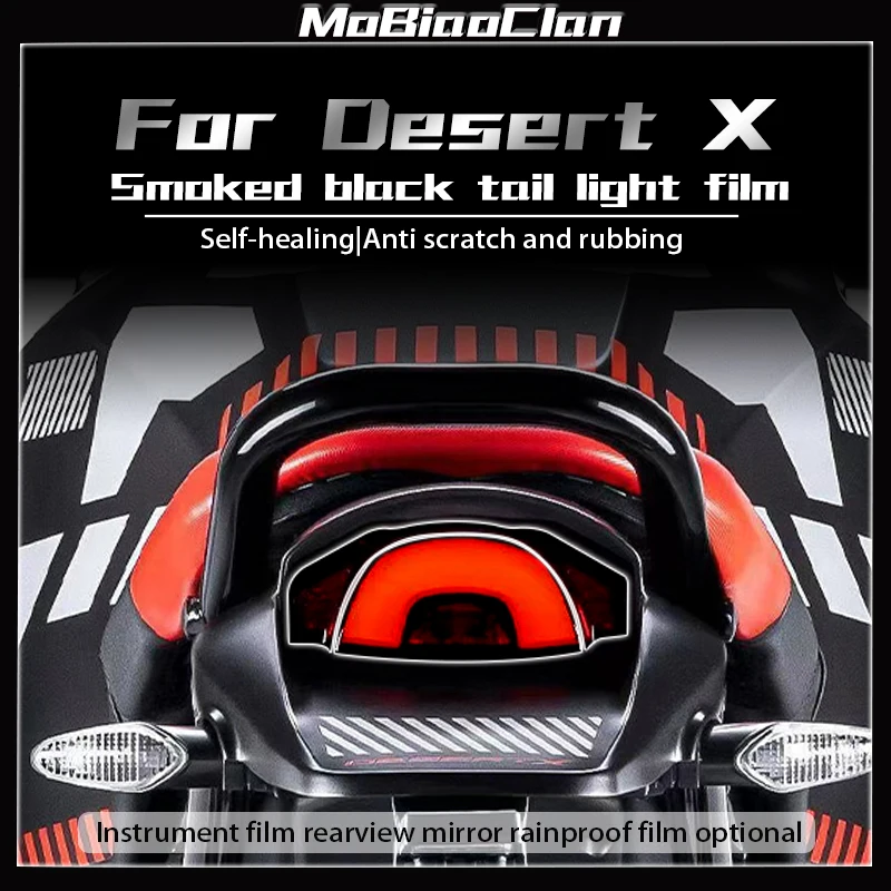 Per Ducati Desert X Desert X 2022-2024 fari moto fanali posteriori neri fumé pellicola adesivi pannello strumenti accessori