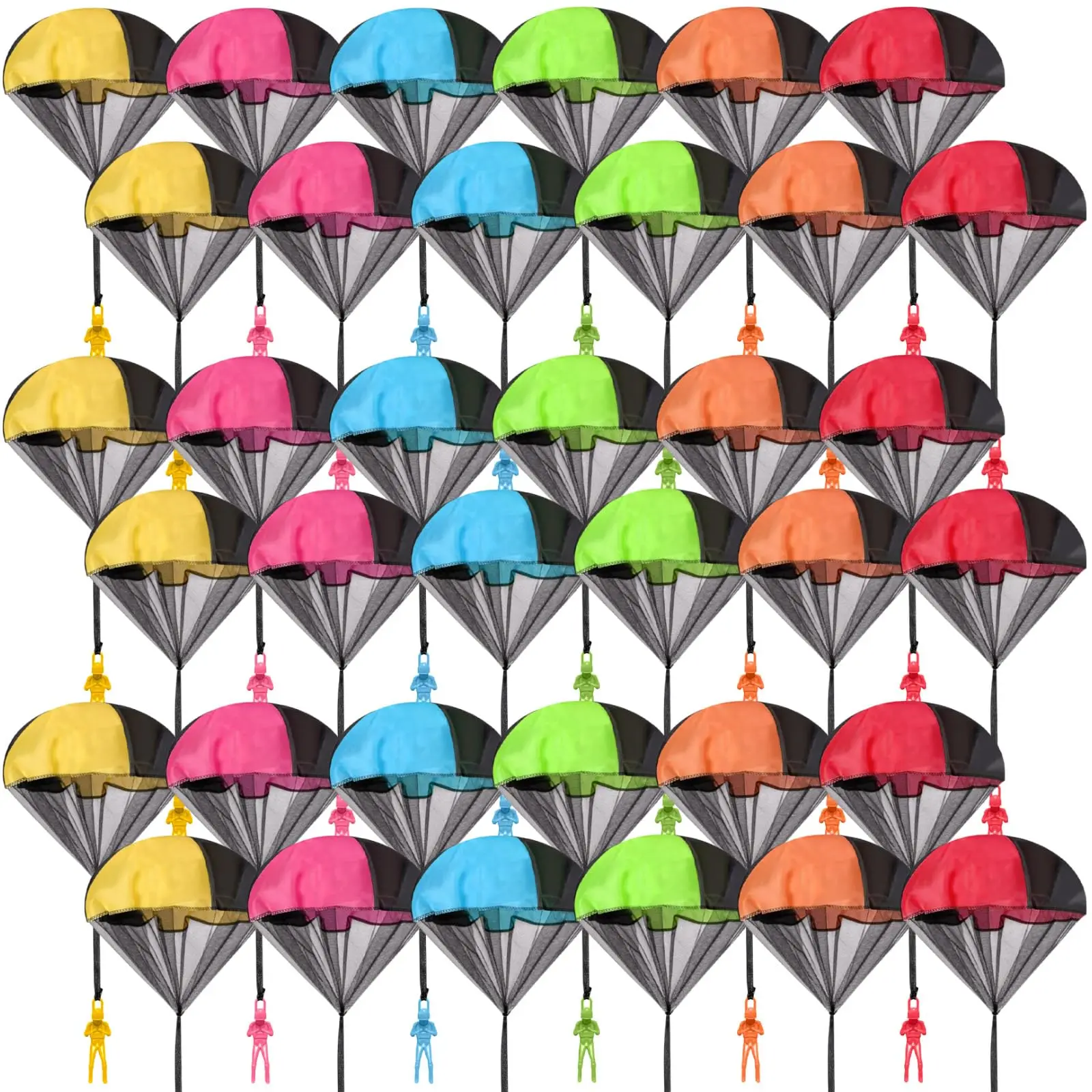 5-60 Pcs Parachute Toy, No Tangle Throwing Men, Hand Throw Army Man, 6 Colors - Party Gifts