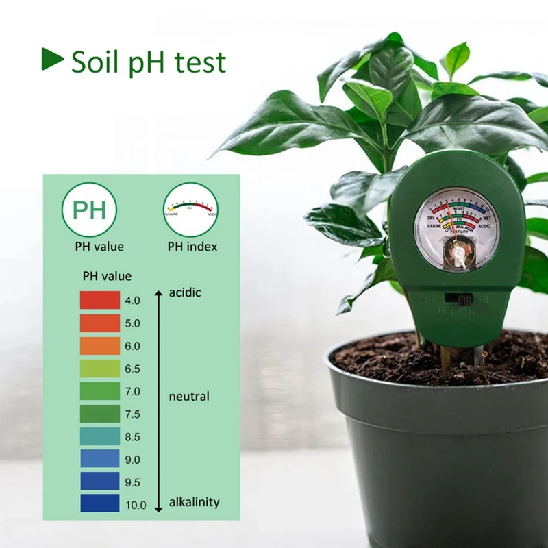 NEW-Soil PH Meter,3-In-1 Soil Moisture,Fertility,PH Tester,Gardening Tool For Plant Care,Garden,Farm,Lawn