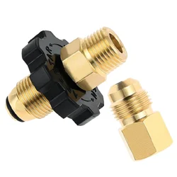 Pol Propane Gas Tank Adapter Plug with Full Flow x 1/4 Male NPT, 3/8