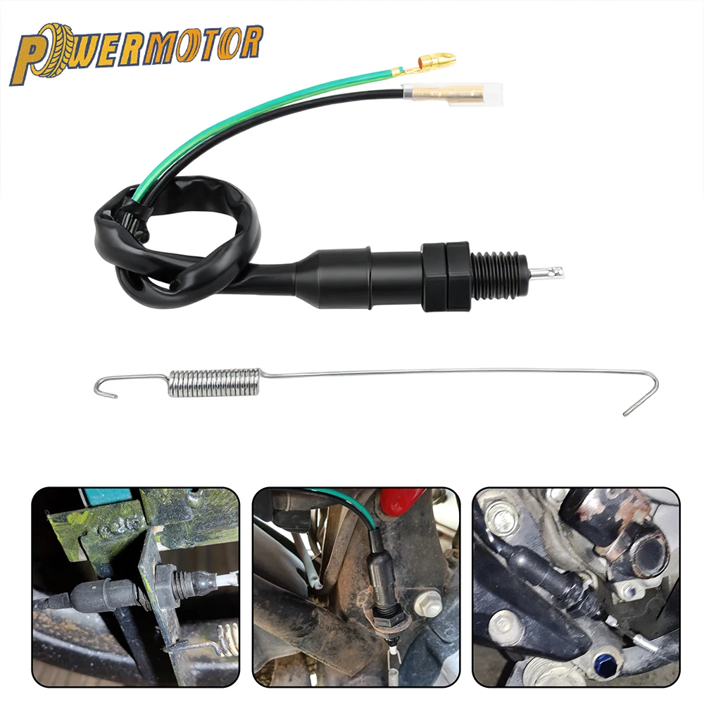 Interruptor de Luz de Freno para Motocicleta con Kit de Resorte Universal para Honda, Kawasaki, Suzuki, Yamaha, Harley, Cuatrimotos, ATV y Scooters