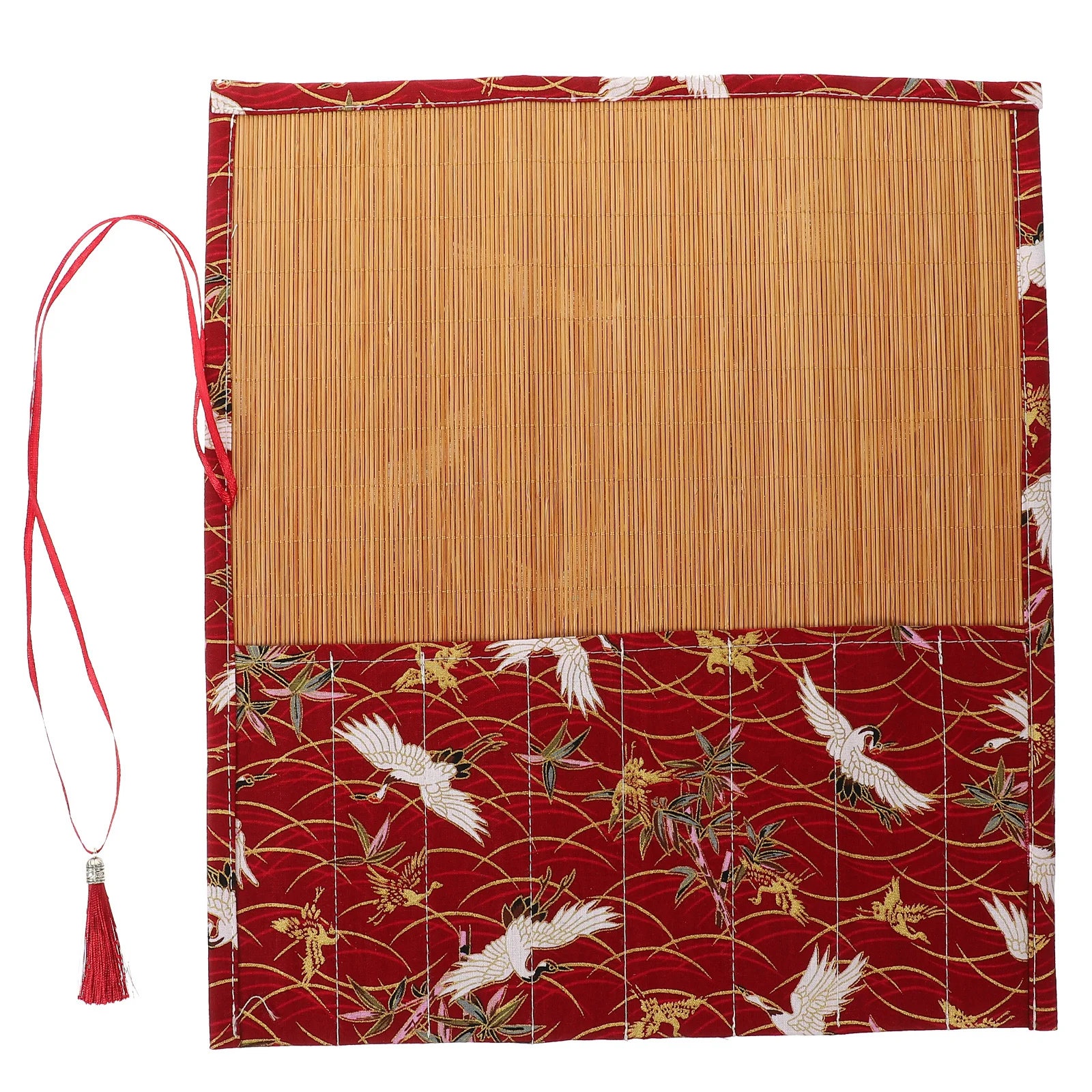 فرشاة الخط قلم رصاص نشمر سعة كبيرة قماش الخيزران القلم المنظم حقيبة لرسم فرش الرسم لوازم الفن