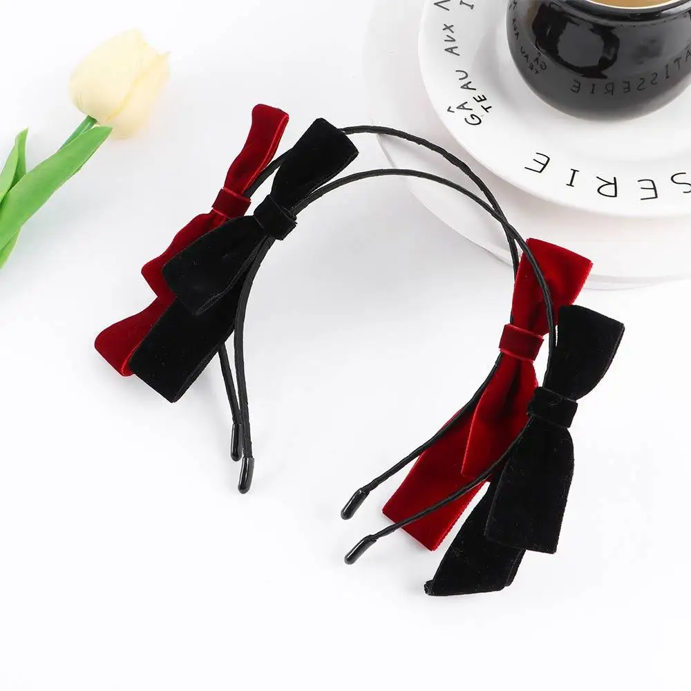 Fashion Party Girls Make Up Wash Face Headwear Velvet Bow Headband Hair Accessories Hair Bands Hair Hoop