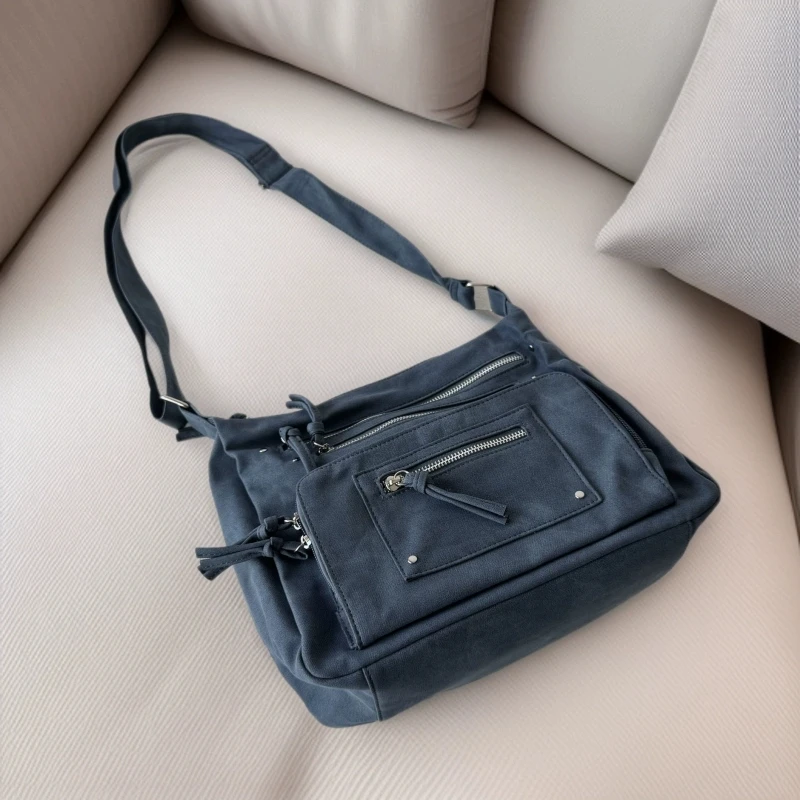 

Унисекс, мытая бархатная сумка-мессенджер в стиле ретро, универсальная водонепроницаемая сумка через плечо большой вместимости