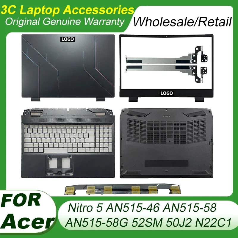 New For Acer Nitro 5 AN515-46 AN515-58 AN515-58G 51R3 52SM 50J2 N22C1 LCD Back Cover Front Bezel Palmrest Bottom Case Top Cover