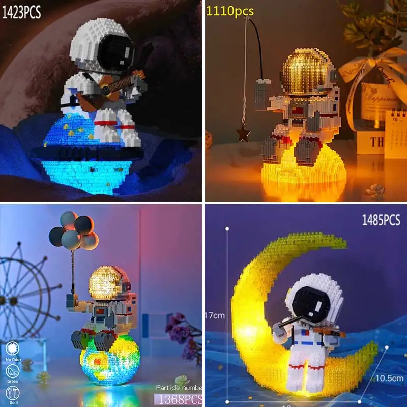 Hot Micro Rocket Building Blocks Space Moon Satellite Astronaut Diamond Bricks Constructor  DIY Educational Toys For Children