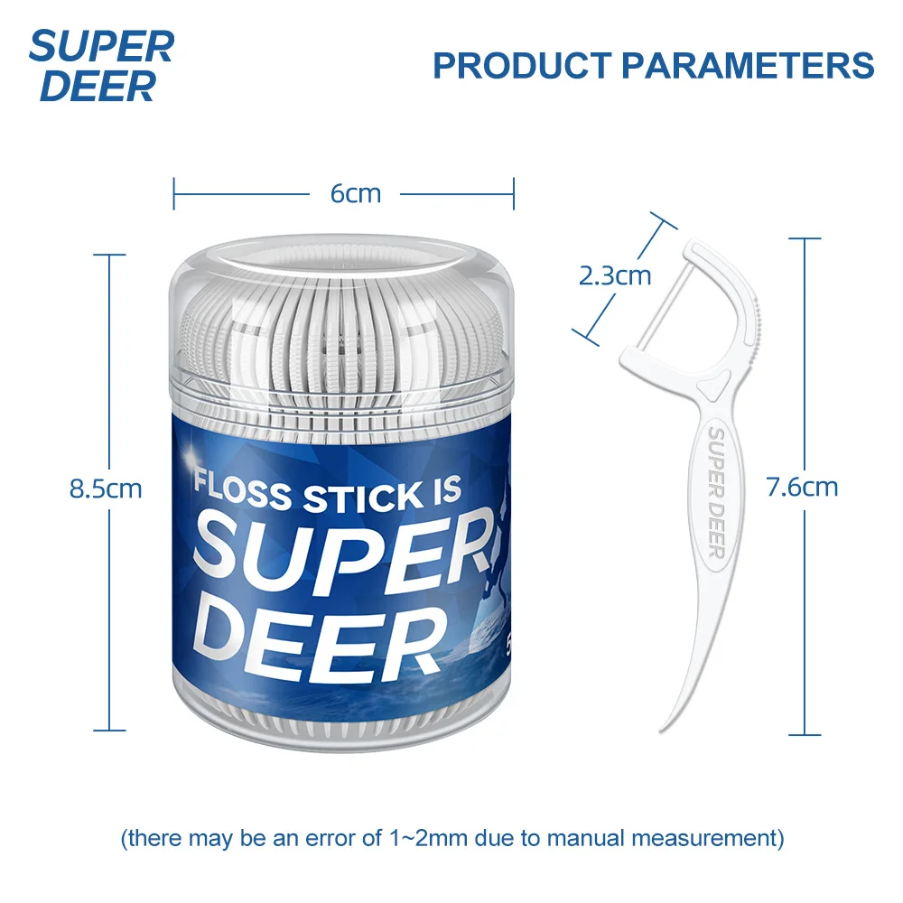 Super Deer Twin Line Dental Floss For Teeth Barreled for Teeth Cleaning Dentistry Tool Toothpicks Picks Oral Hygiene