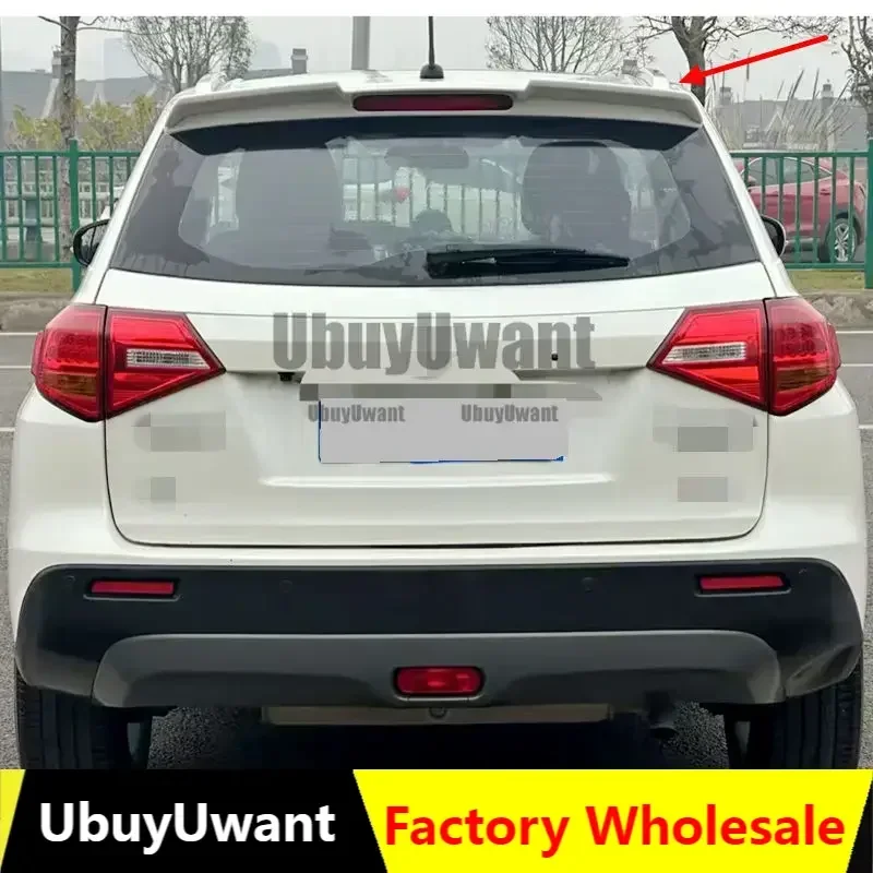 Accesorios de alerón trasero con apariencia de fibra de carbono de material ABS de alta calidad para Suzuki Vitara Spoiler 2015 2016 2017 2018.