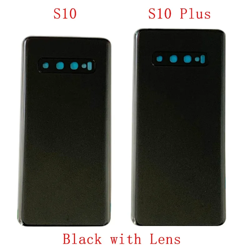 Back Door Battery Cover Housing For Samsung S10 G973 S10 Plus G975 Rear Cover with Camera Lens Frame Logo Repair Parts