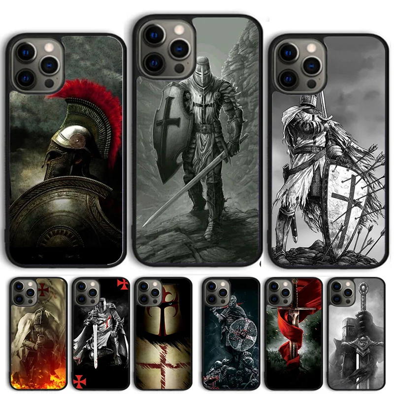 Christian Templar Knights warrior Phone Case for iPhone 16 15 14 12 13 mini PLUS X XS XR 11 PRO MAX Cover Fundas