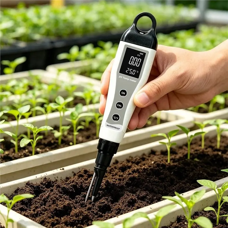 M11K-2-In-1 Digital Soil & Food PH Meter, PH & Temperature Tester Pen, Waterproof Probe PH Tester For Garden Soil, Dough
