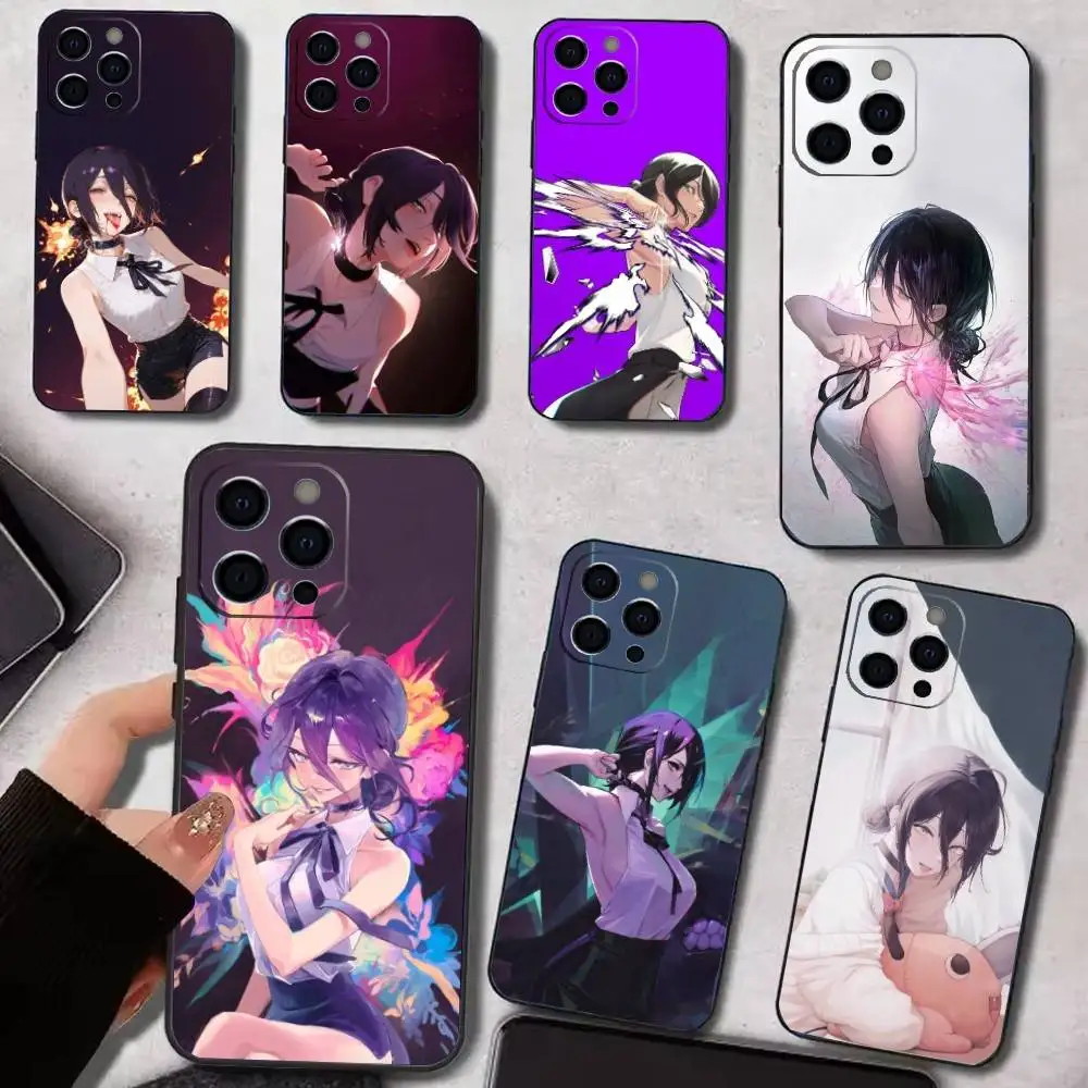 

Cool Anime R-Reze Phone Case For iPhone17,16,15,14,13,12,11 Plus,Pro Max Soft Black Cover