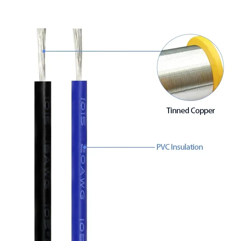 2/5/10M UL1015 Multistranded Wires 24~ 8AWG PVC Insulated Tin-plating Copper Electric Cable Lamp Lighting Line