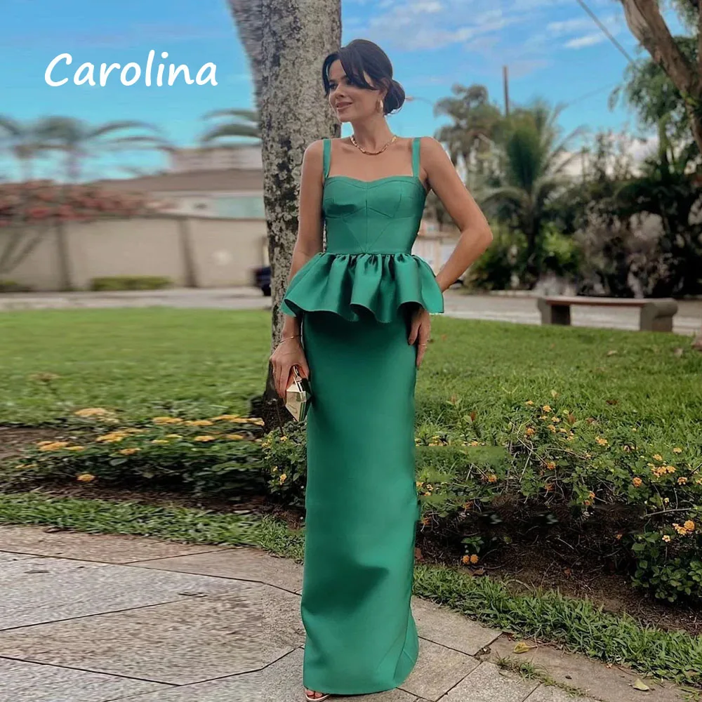 

Элегантные вечерние платья Carolina Green Sweetheart Arabia для женщин 2024, вечерние платья длиной до пола на тонких бретельках فساتين سهرة
