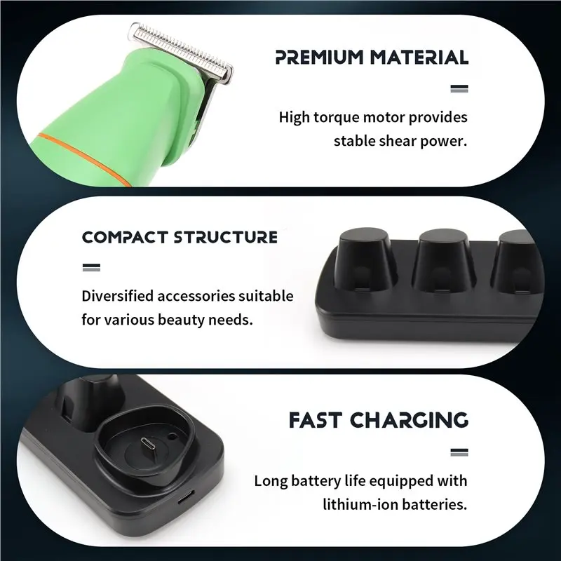 A23F-Full الجسم قابل للغسل 5 في 1 مقص الشعر مجموعة ماكينة حلاقة كهربائية مزيل شعر الأنف أداة تهذيب اللحية للرجال #6