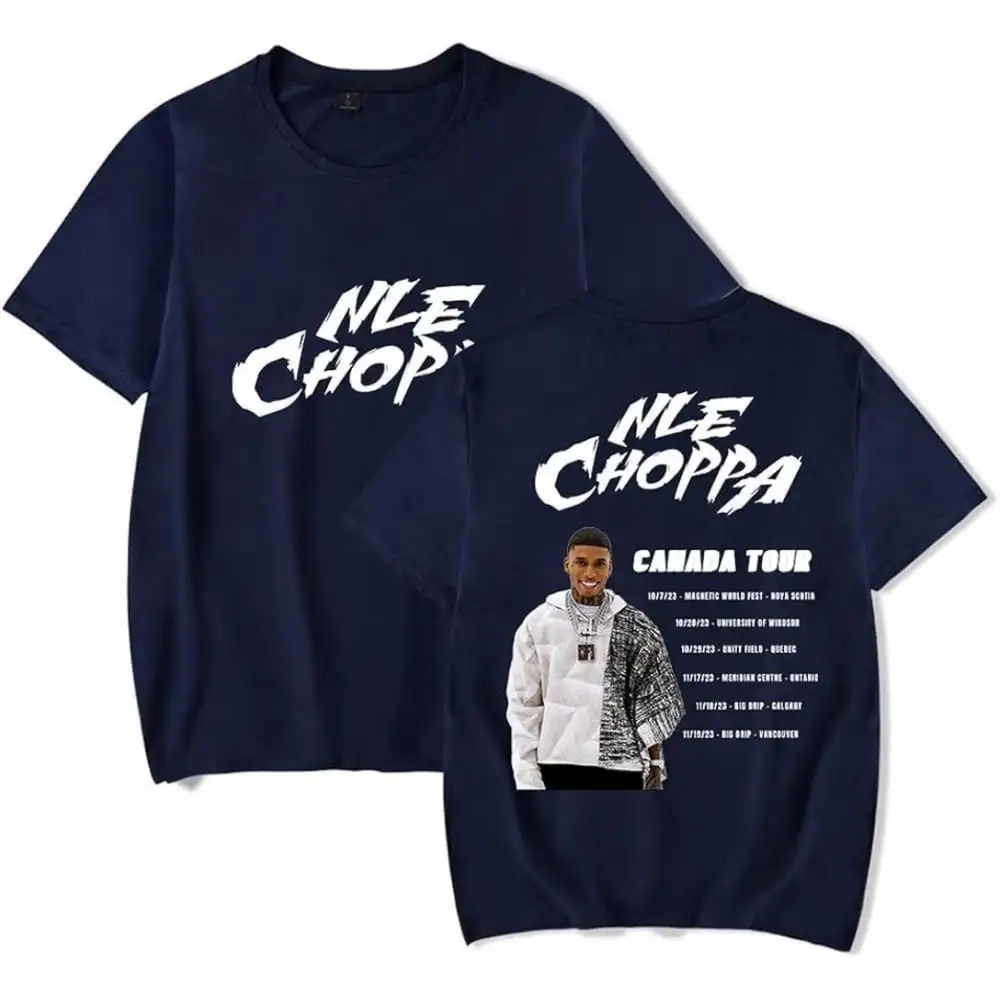 NLE Choppa Tour Merch Short Sleeve T-shirt Unisex Fashion Crew Neck Top Summer Casual Men's 100% Cotton Trendy Plus Size T-shirt