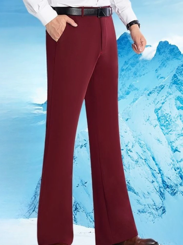 Premium Ice Silk Men's Wide Leg Flare Pants, Summer Drape Straight Trousers