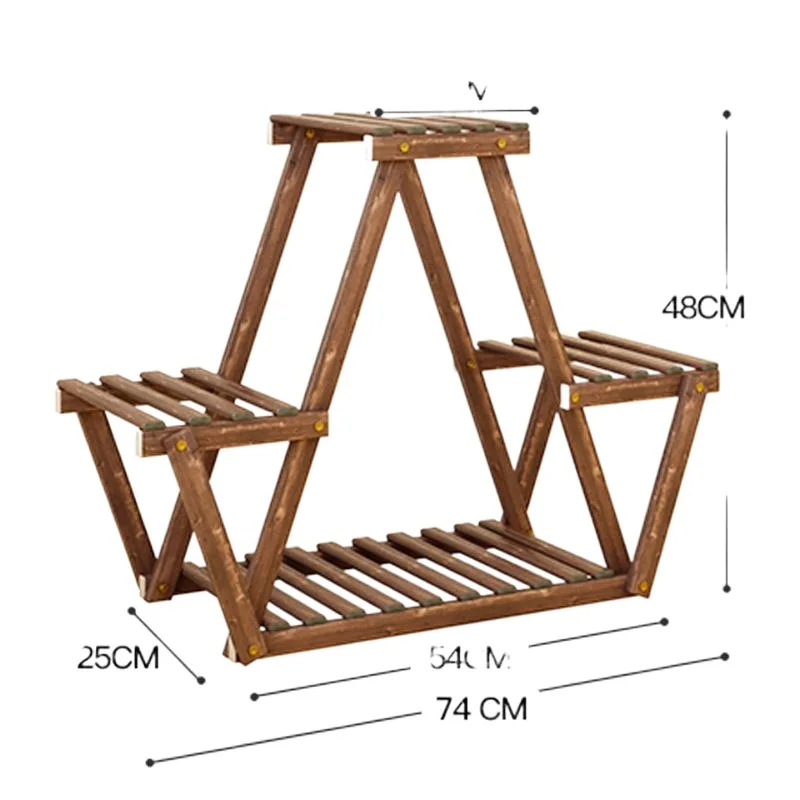 Flower Rack Multi-layer Indoor Shelf Balcony Household Living Room Succulent Solid Wood Assembly Flower Pot Rack