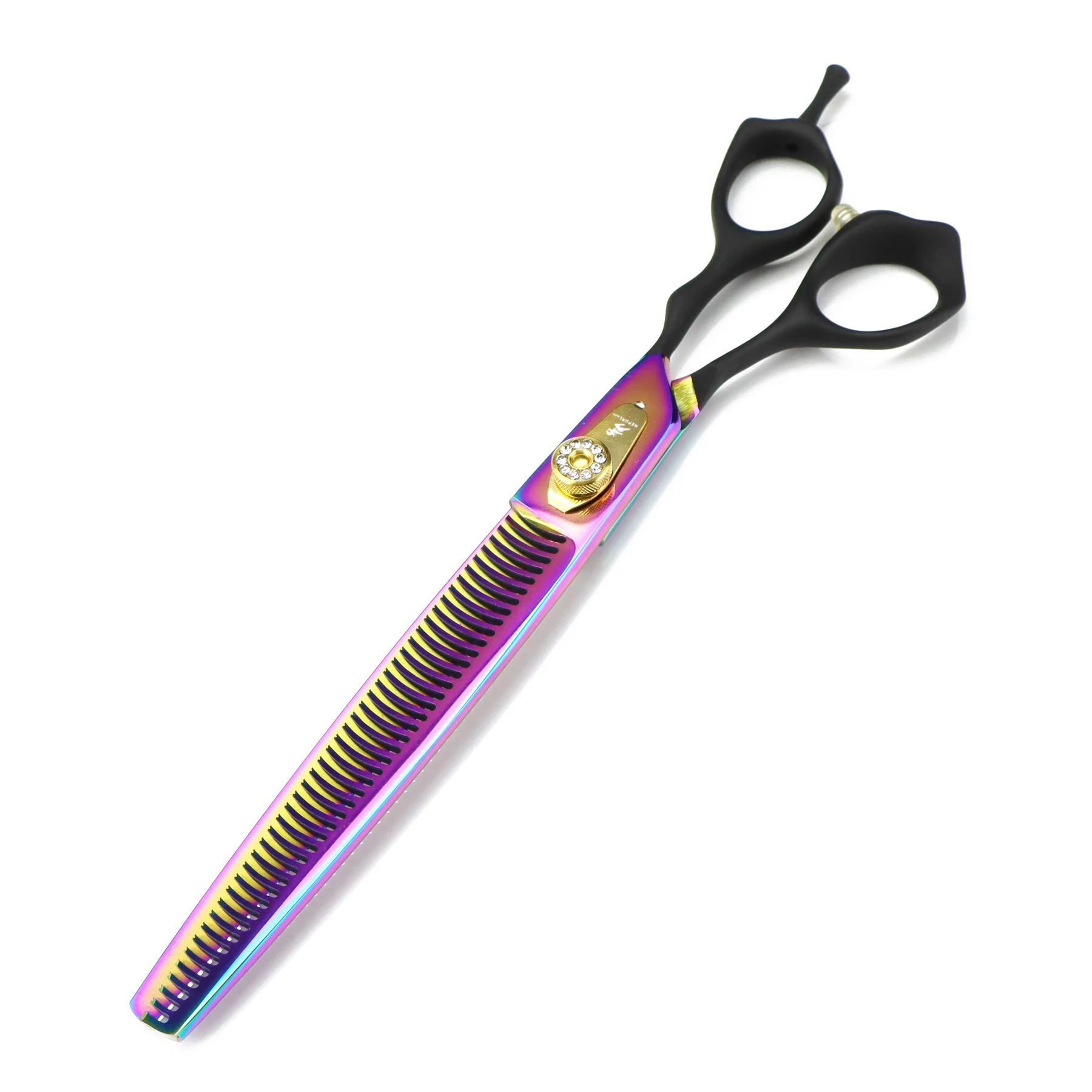 Imagem -04 - Dog Grooming Scissors Profissional Japão 440c Rainbow Straight Shears Pet Thinning Shears Animal Curvo Tesoura Dropshipping