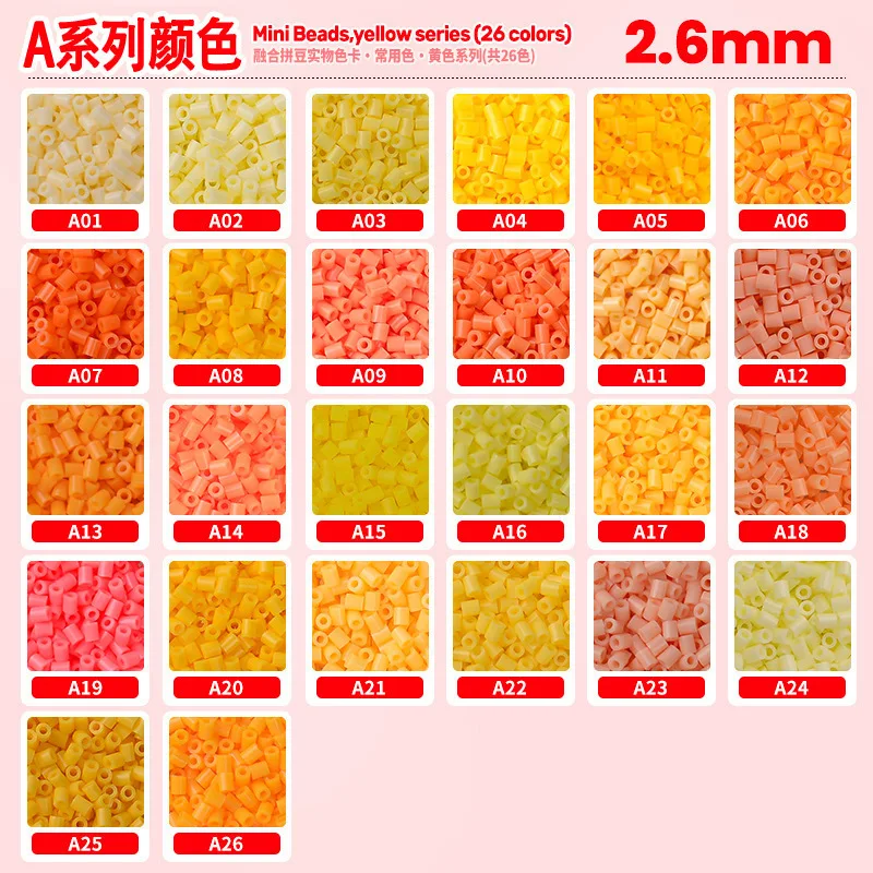 

2.6mm Yellow Bulk Fuse Beads Refill Pack 1000PCS DIY Fusible Perler Beads for Mosaic Craft Puzzle