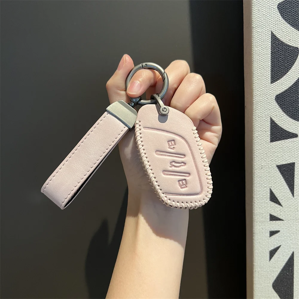 

Leather Car Key Case Cover For MG4 MG5 MG6 Mg3 Mg7 MG ZS EV HS EHS ZX GT Roewe RX3 RX8 ERX5 RX5 I6 I5 Car Key Bag Accessories