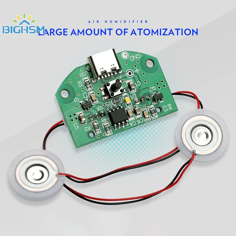 Type-C USB Mini Humidifier DIY Kits DC 5V Mist Maker And Driver Circuit Board Fogger Atomization Film Atomizer Sheet Oscillating