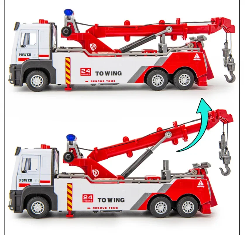alloy pull back engineering crane model simulation obstacle cleaning car rescue car toys wholesale
