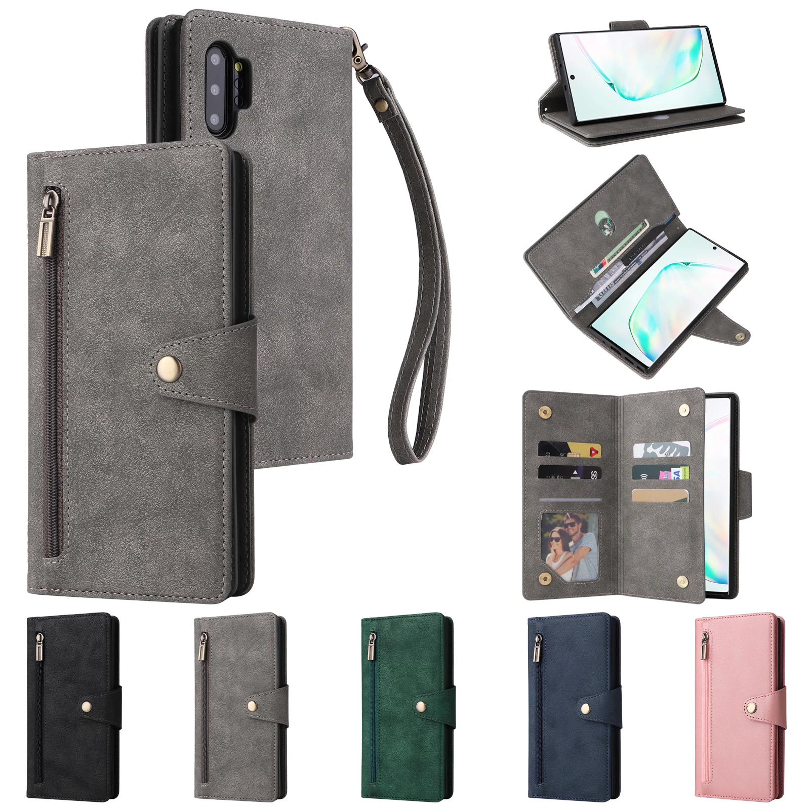 

13X*Fillet Leather Case Wallet Anti-fall Flip Phone Case For SAMSUNG GALAXY NOTE10 NOTE10PRO NOTE20 NOTE20+ NOTE9 NOTE10 LITE