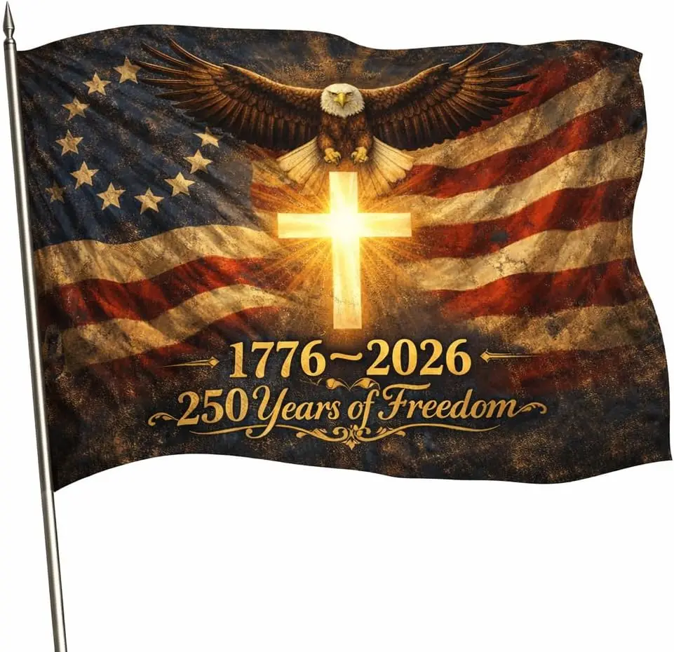 Bandera de EE. UU. del 250.º aniversario – Bandera patriótica para exteriores de EE. UU. del 250.º aniversario, We The People 1776-2026, para jardín y hogar, para el 4 de julio