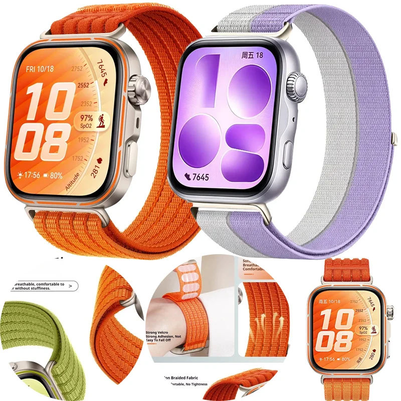 �y�Z�[�����z����1:1�i�C�������[�v�X�g���b�v Huawei Watch Fit 5 Pro/4 Pro�p Huawei Watch 5/4/3�p �X�|�[�c���K�\�t�g�u���X���b�g ���X�g�o���h