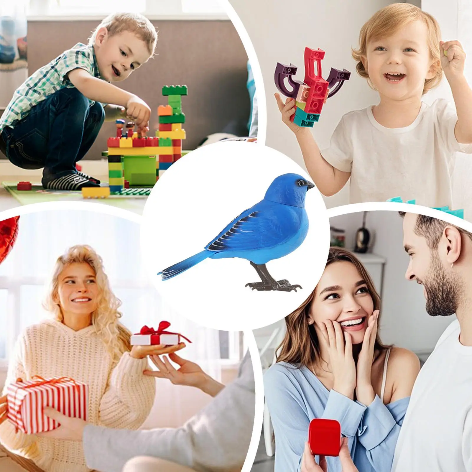 Pássaros de brinquedo para crianças, brinquedo de mesa realista, animal de estimação eletrônico para brincar sensorial, aniversário, decoração de quarto ao ar livre, festa