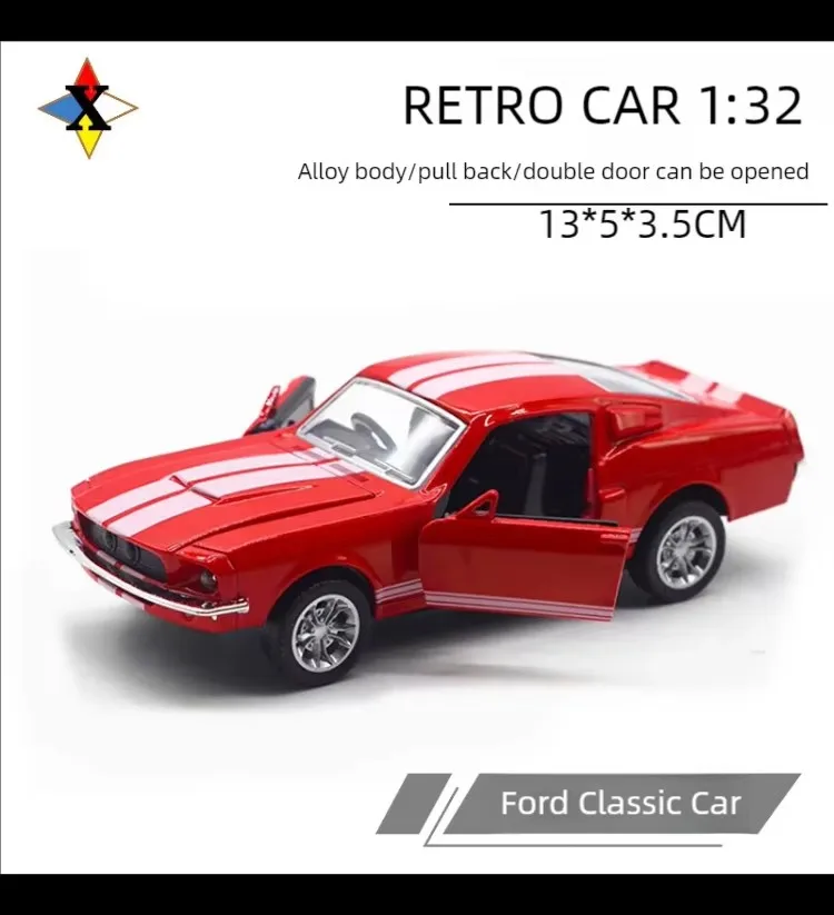 1/32 Scale Metal Alloy Classic Car Diecast Model GT500 1967 MUSTANG Vintage Car Model Collection Toys Collection Boys Gift