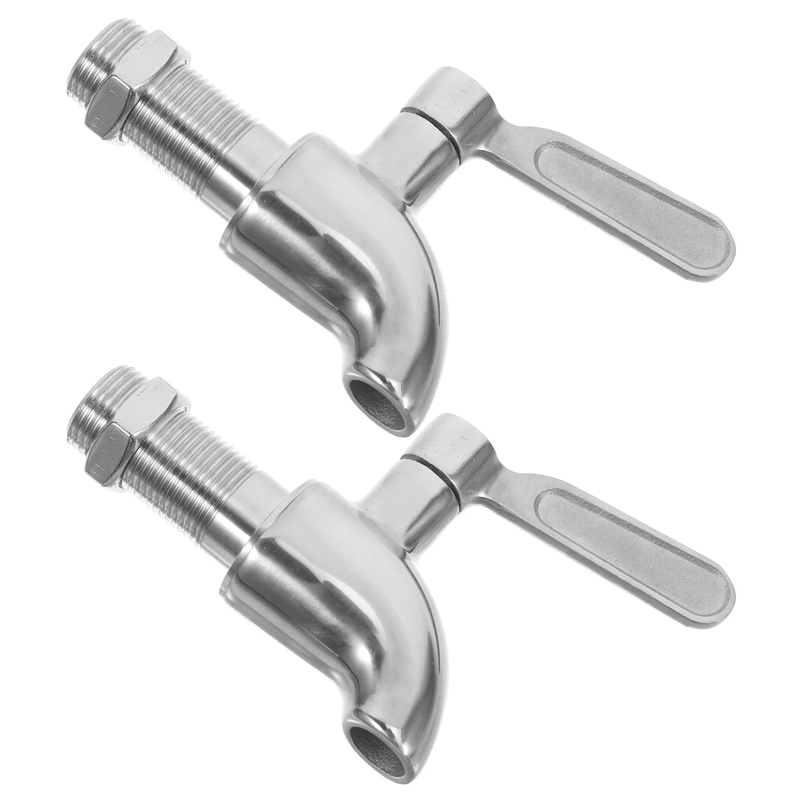 

2pcs Beverage Dispenser Spigot Stainless Steel Juicer Hot Water Tap Glass Jar Dual Function Reusable Kitchen Bar