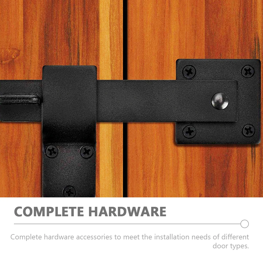 

1 set Barn Hardware 5.5 Inch Black Sliding Barn Door Latches Lock Metal Gate Latch Stainless Steel Security Door Hook