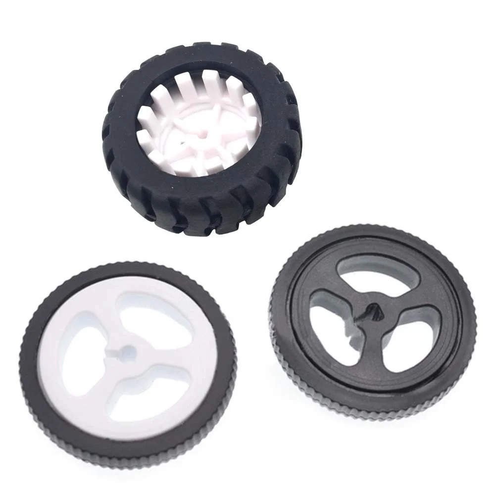 D-axis Motor Rubber Wheel Tire 34/43MM Tracking Car Model Wheel for N20 Reduction Gear Motor Robot Accessory Chassis Parts