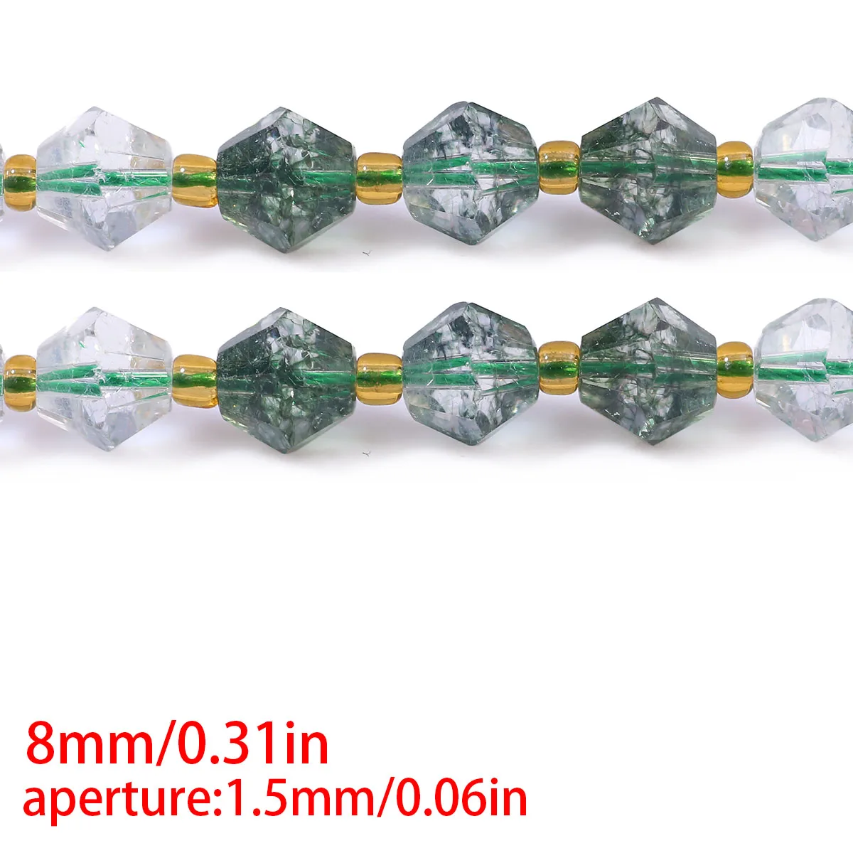 8mm 18Pcs Prasiolite Natural Stone Loose Beads For Making Diy Jewellery Accessories Such as Bracelets Necklaces and Key Rings