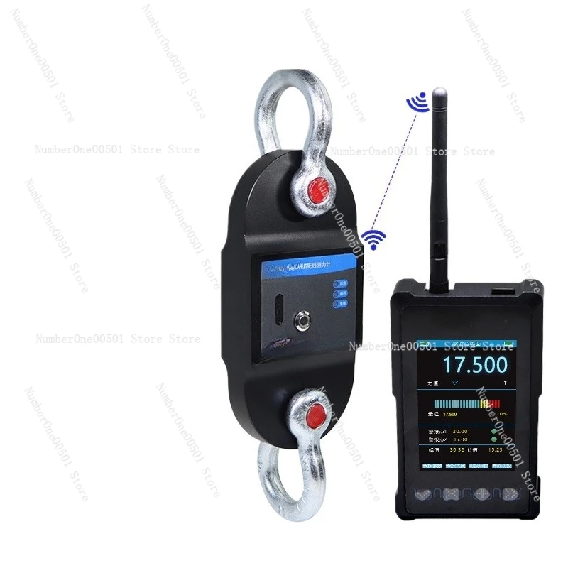 Wireless Digital Tension Meter25T 35T Crane Scale w Weight Sensor LCD Display for Shipyard Port Lifting Hook Force Measurement