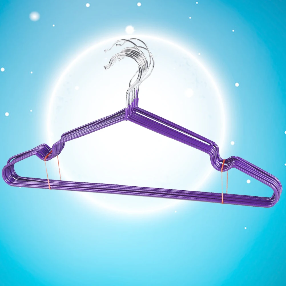 

10pcs Non-Slip Clothes Lightweight Coat No Edge Protect Clothes Laundry Hangers Metal Suit Hangers For Dresses Coats Skirts