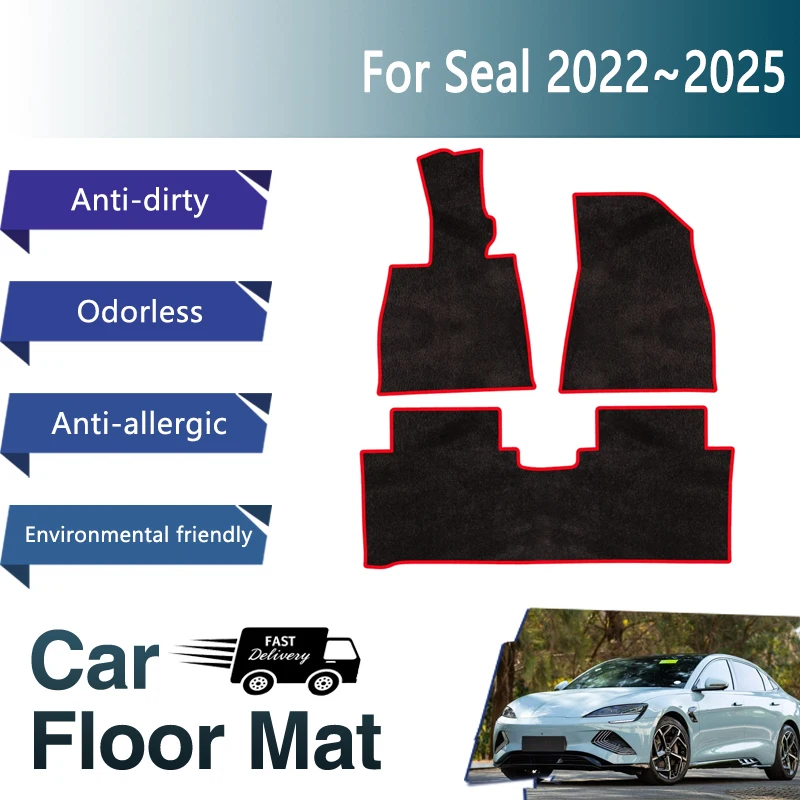 Luxury Car Mats Floor For BYD Seal BYD Atto 4 2022 2023 2024 2025 Anti-dirty Rugs Floor Carpet Tapetes Auto Interior Accessories