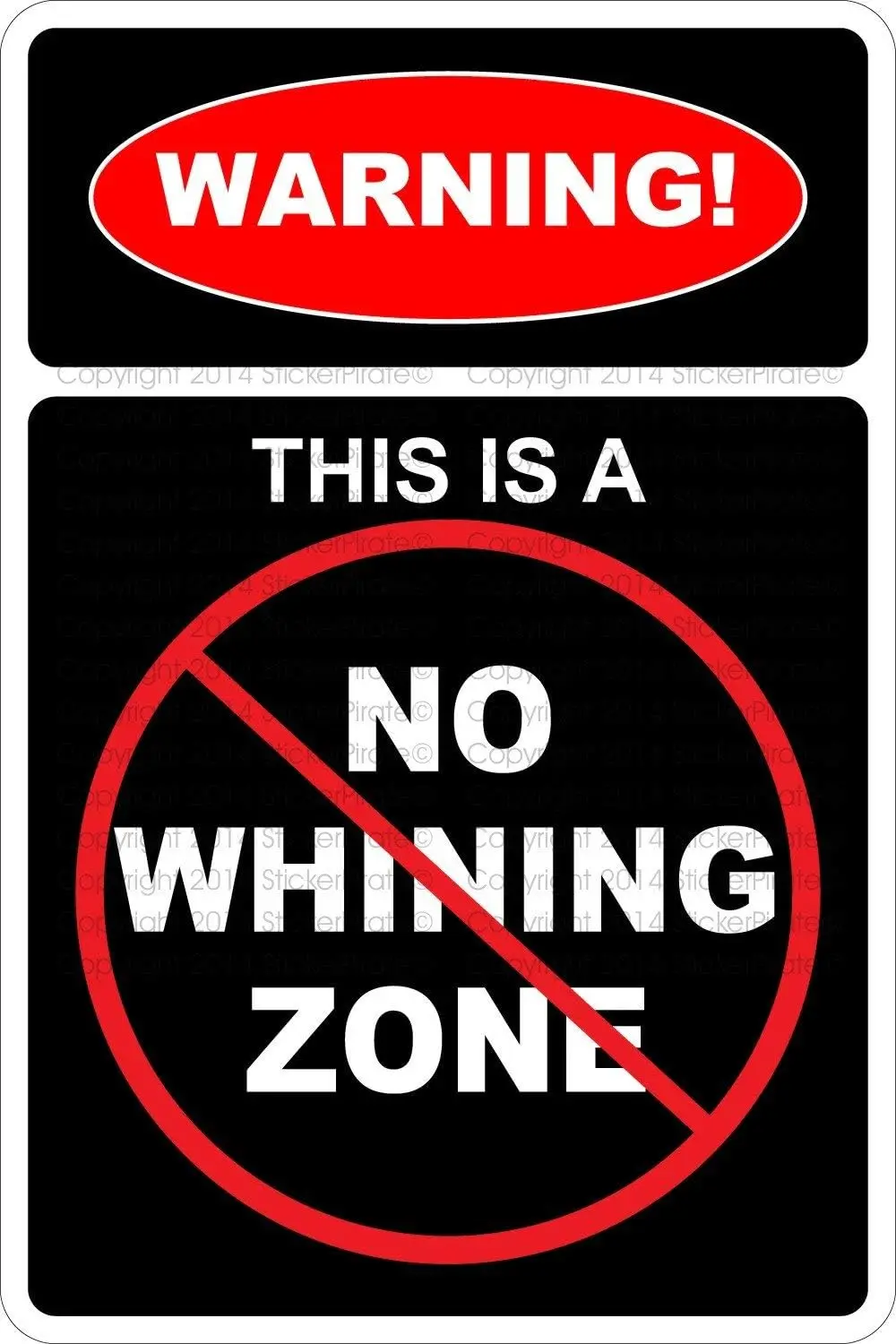 Y1,Lilyanaen New Tin Sign Warning This is A No Whining Zone Metal Novelty Aluminum for Outdoor ; Indoor