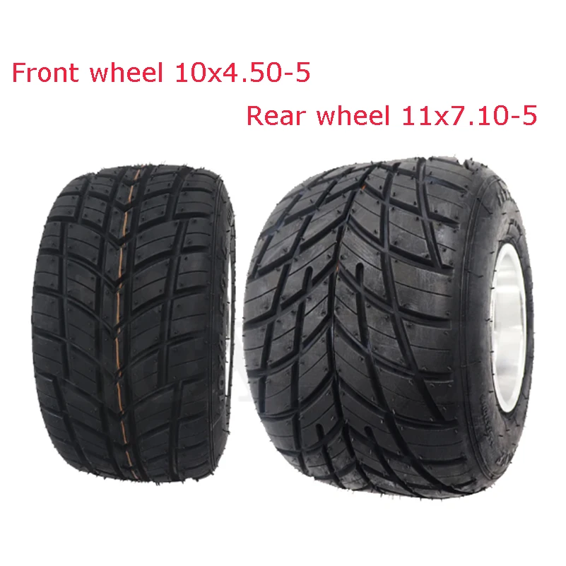 

10X4.50-5 Tire 10 Inch Alloy Wheel Rim Hub and vacuum tire GO KART wheel front fits for KARTING ATV UTV Buggy go-kart