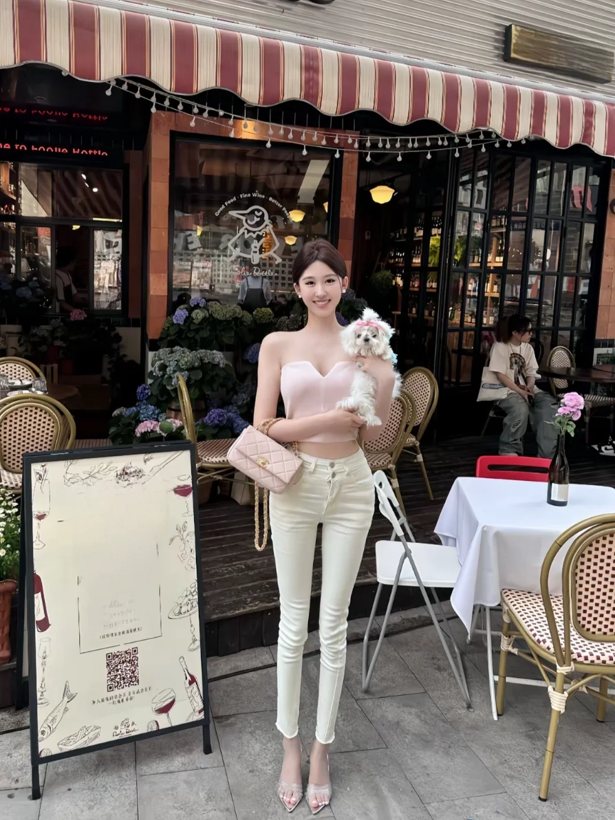 

High Waist Slim Fit Women's Pencil Pants Korean Sle Tight Body a Butt Lifting Double Bule Jeans Cotton Stretch