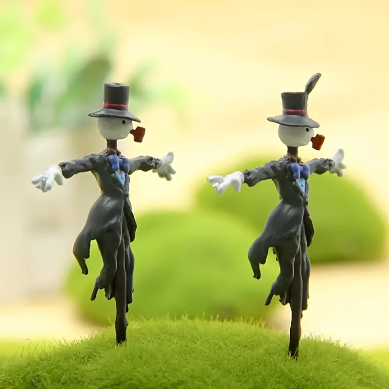 

2pcs Small Portable Scarecrow Statues Creative Decorative Dolls for Landscape and Gardening Suitable for Indoor and Outdoor Use