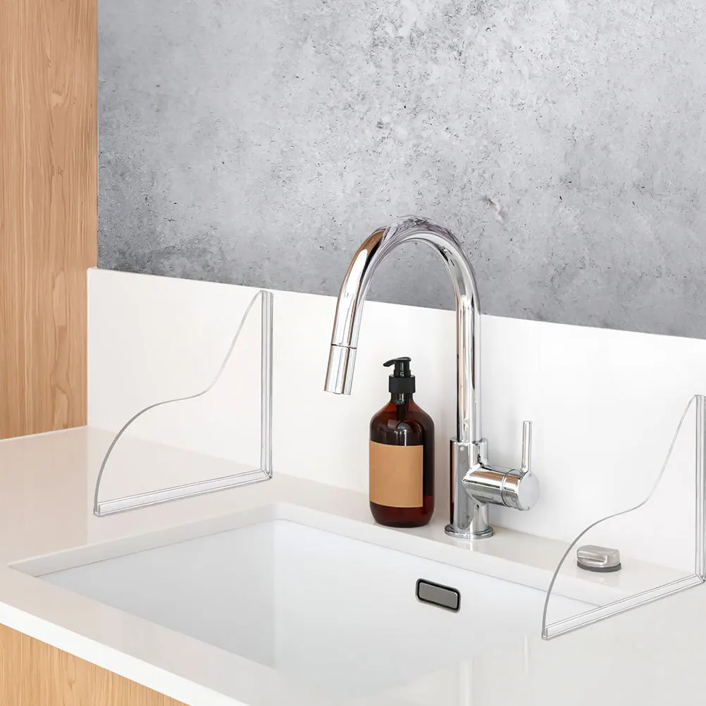 2Pcs Shower Splash Guard Clear Acrylic Water Barrier Easy Install for Bathtub Sink Bathroom Splash Prevention Panel