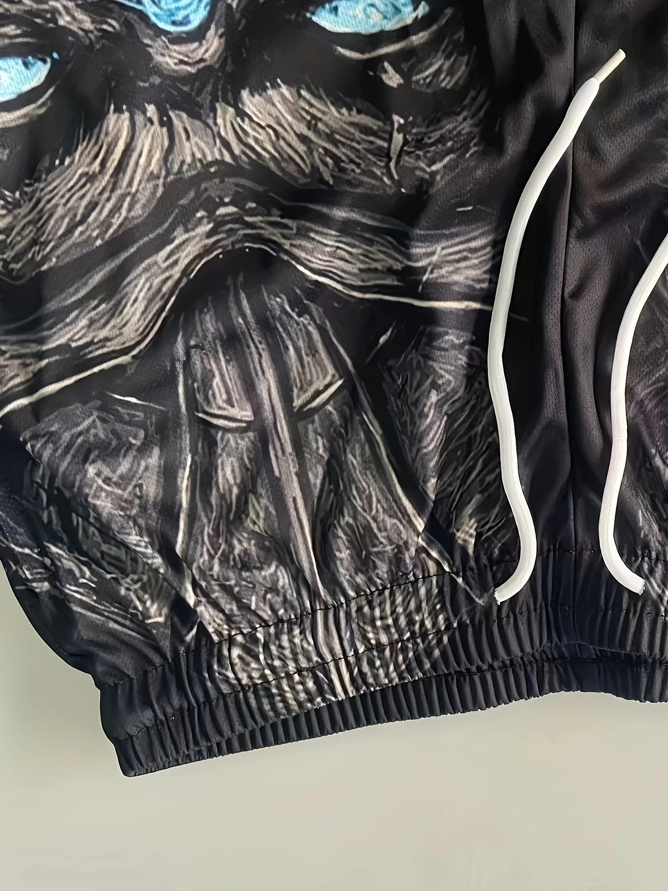 شورت شاطئ كاجوال من البوليستر سريع الجفاف - خصر برباط للرجال، قابل للغسل في الغسالة، طباعة هندسية #5