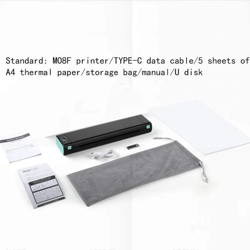 NEW M08F A4 Portable Thermal Printer,Supports 8.26\