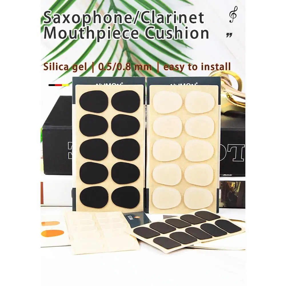 10Pcs Silicone Saxophone Mouthpiece Cushions Clarinet Tooth Pad Mouthpiece Protector Sticker Pads Musical Instrument Accessories