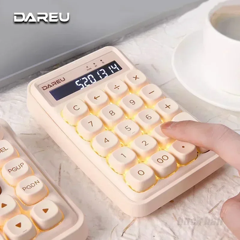 Dareu Z19 Mini Numpad ثلاثي الوضع بلوتوث لوحة المفاتيح اللاسلكية لوحة المفاتيح الميكانيكية ملحقات ألعاب الكمبيوتر هدايا ألعاب المكتب