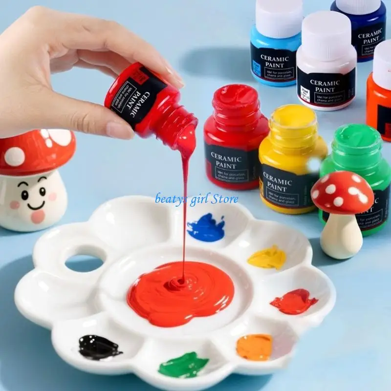 C7AB Artist Grade 12 Shade Ceramic Paint Assortment produced For Baking On Glassware And Craft Supplies